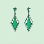 diamond-shaped green earrings image